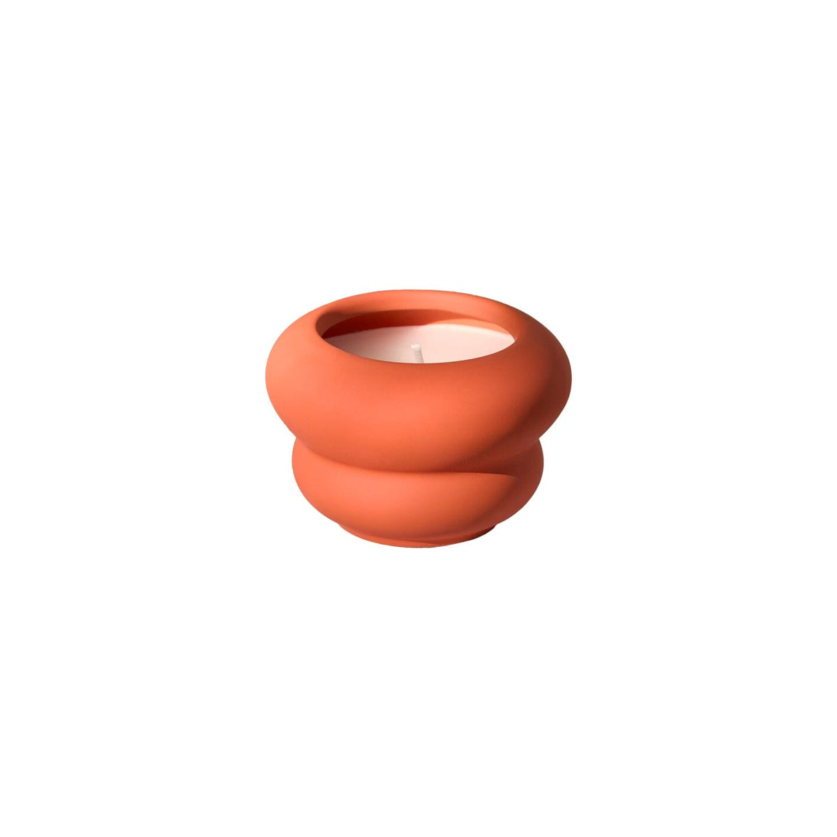 Surbiton Single Wick 9cm Ceramic Candle - Oud Wood & Rose Scent In Paprika - Laura James