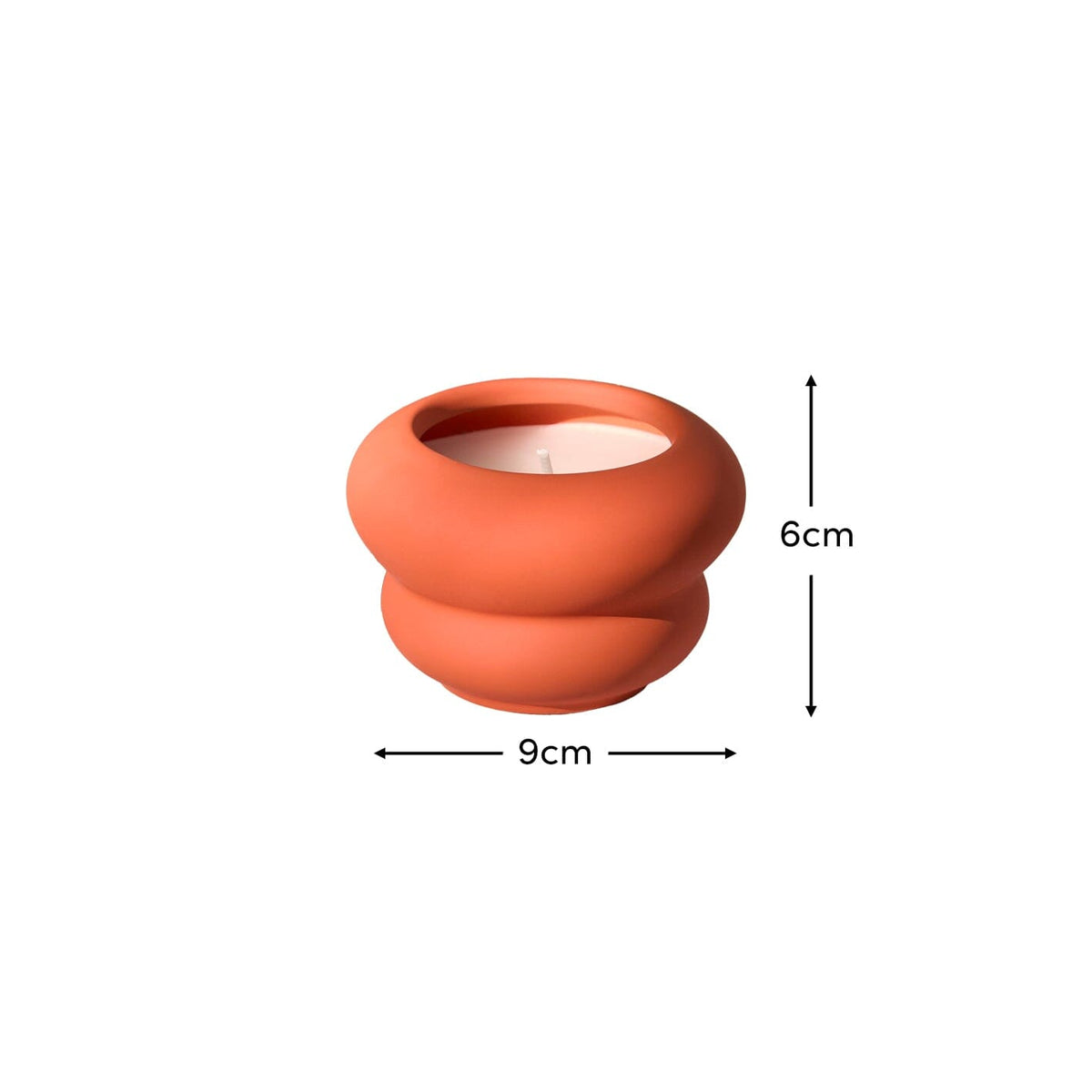Surbiton Single Wick 9cm Ceramic Candle - Oud Wood & Rose Scent In Paprika - Laura James