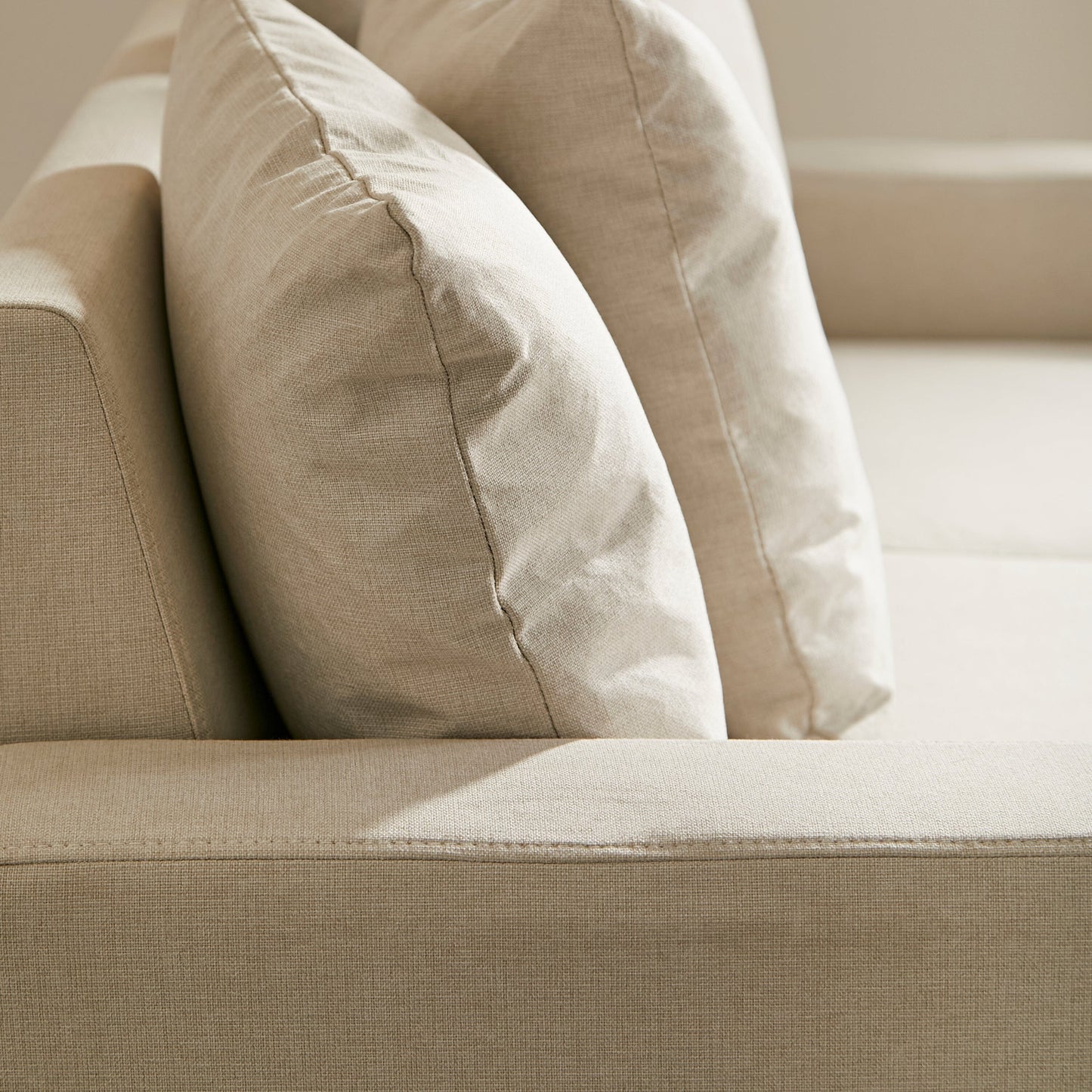 Tracy 3 Seater Sofa - Oatmeal with Black Legs