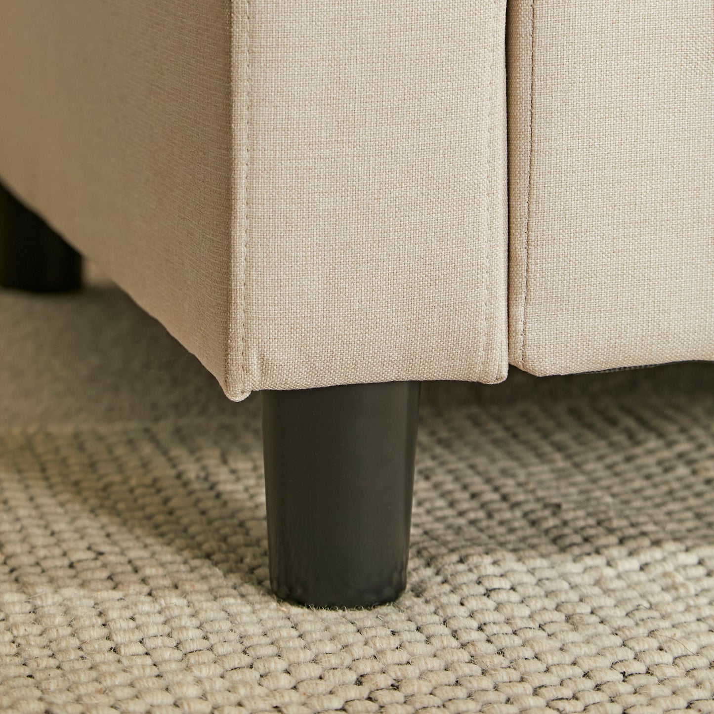 Tracy 3 Seater Sofa - Oatmeal with Black Legs