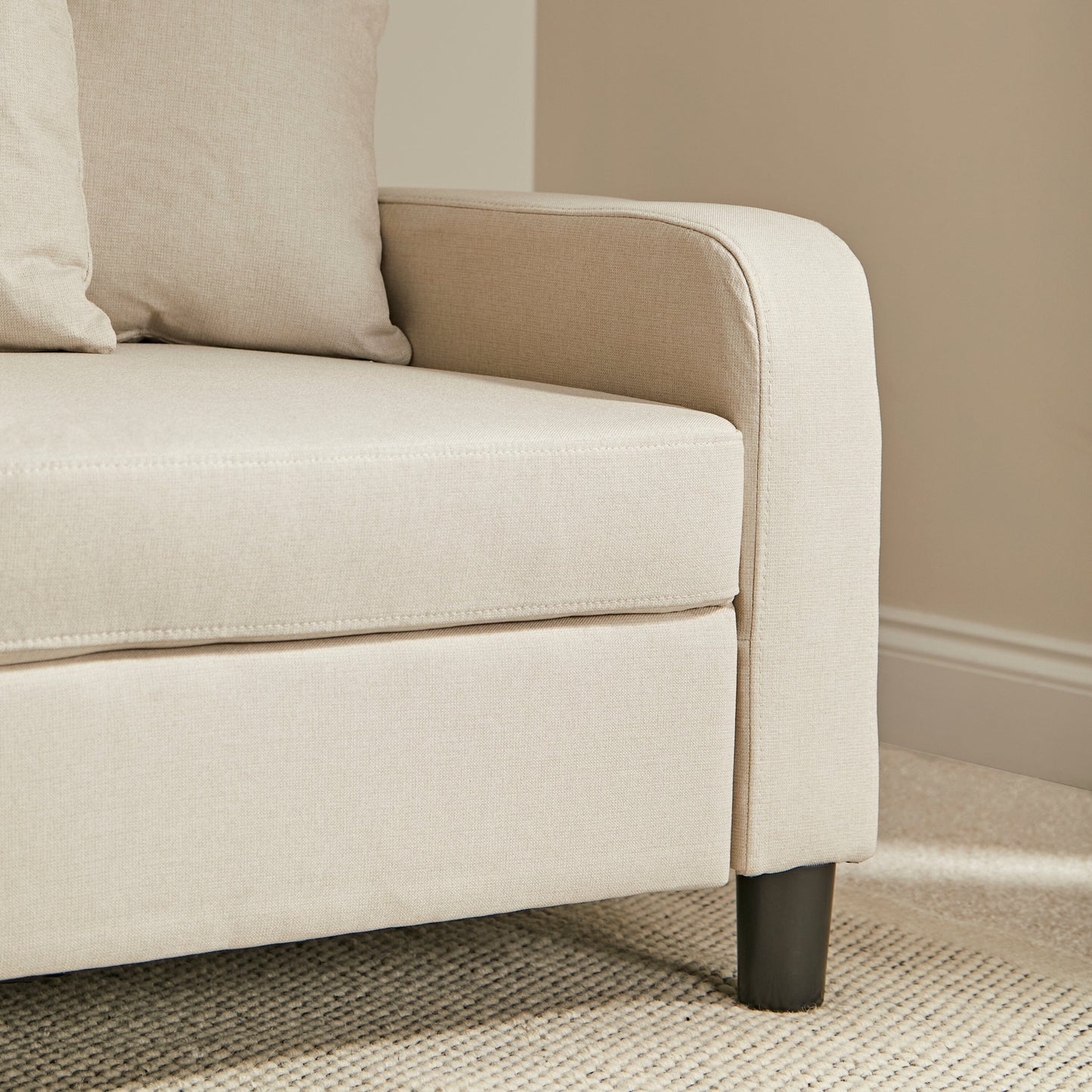 Tracy 3 Seater Sofa - Oatmeal with Black Legs