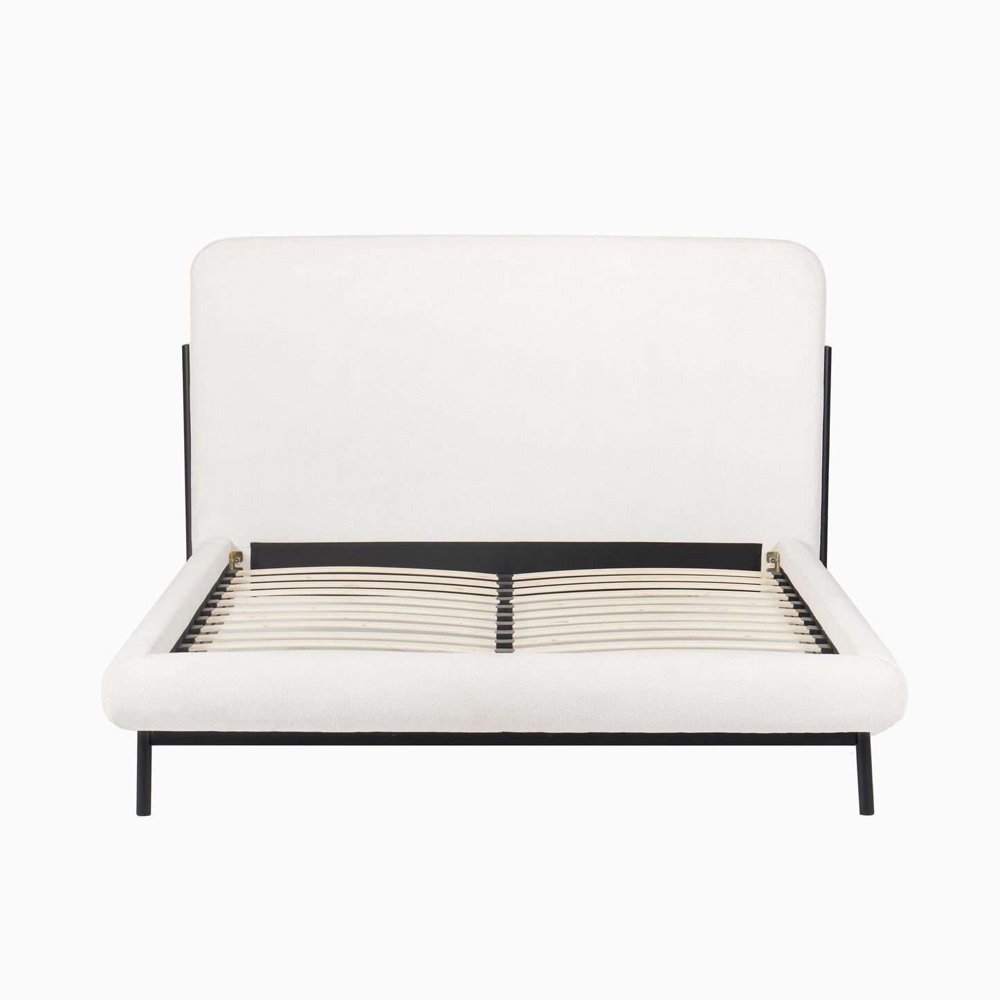 Tallulah King Size Bed - Chalk White Boucle - Laura James