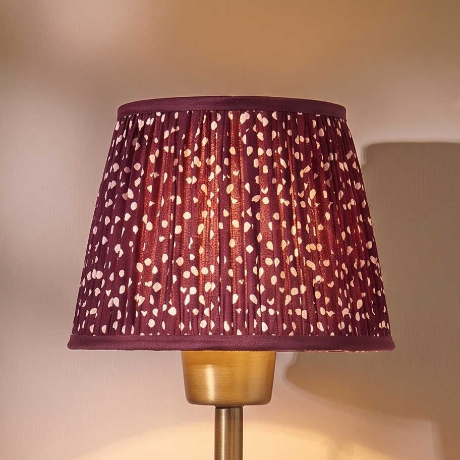 Nimana 16cm Gathered Lamp Shade - Burgundy Spot