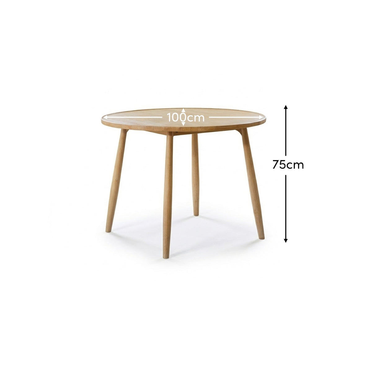 Tilly 100cm Round Dining Table - Whitewash Oak - Laura James