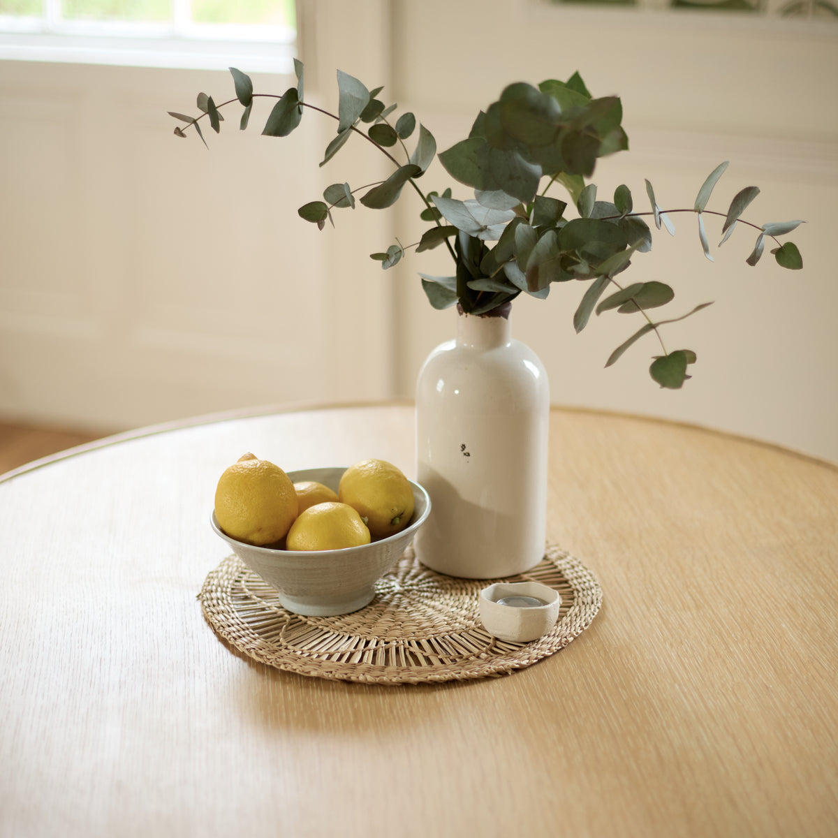Tilly 100cm Round Dining Table - Whitewash Oak - Laura James