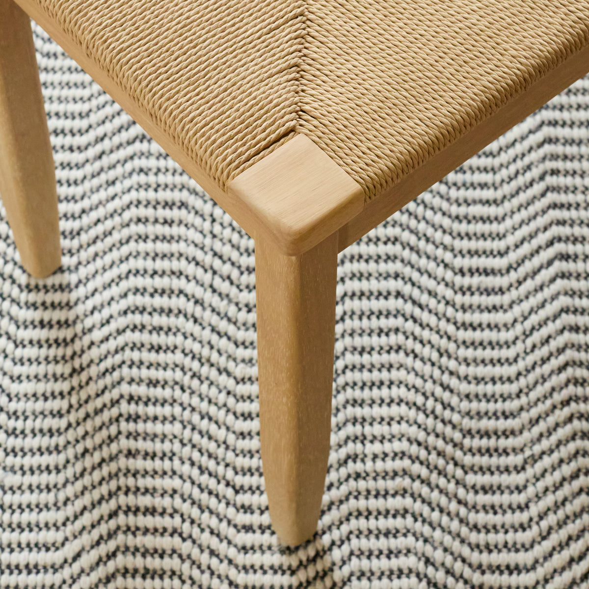 Tilly 150cm Wooden Bench - Whitewash Oak & Paper Cord - Laura James
