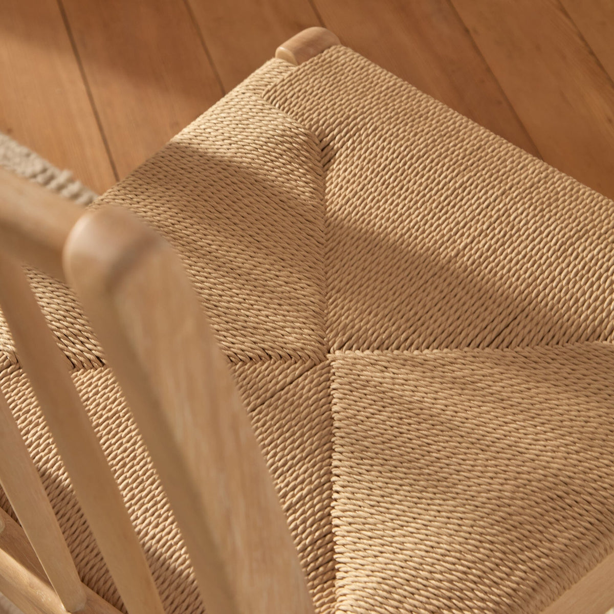 Tilly Natural String Dining Chairs - Set of 2 - Whitewash Oak Legs - Laura James