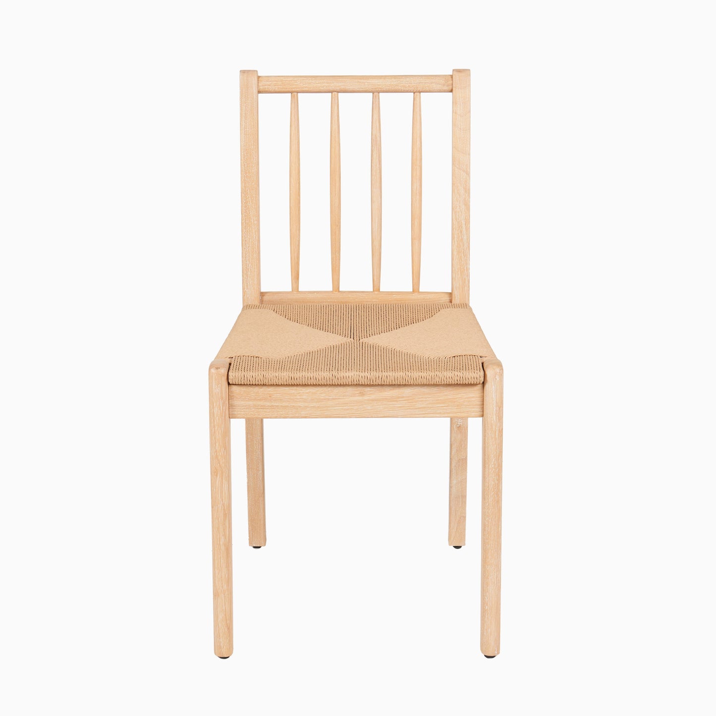 Tilly Natural String Dining Chair - Set of 2 - Whitewash Oak Legs - Laura James