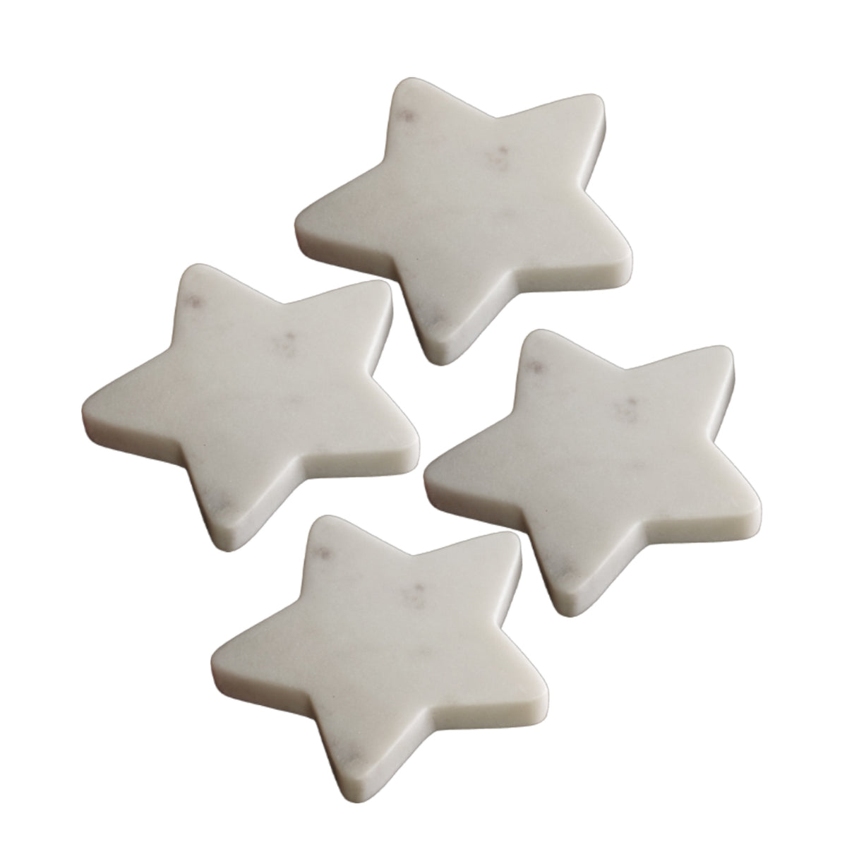 Tiree 10cm Star Coasters - Set of 4 - White Marble - Laura James