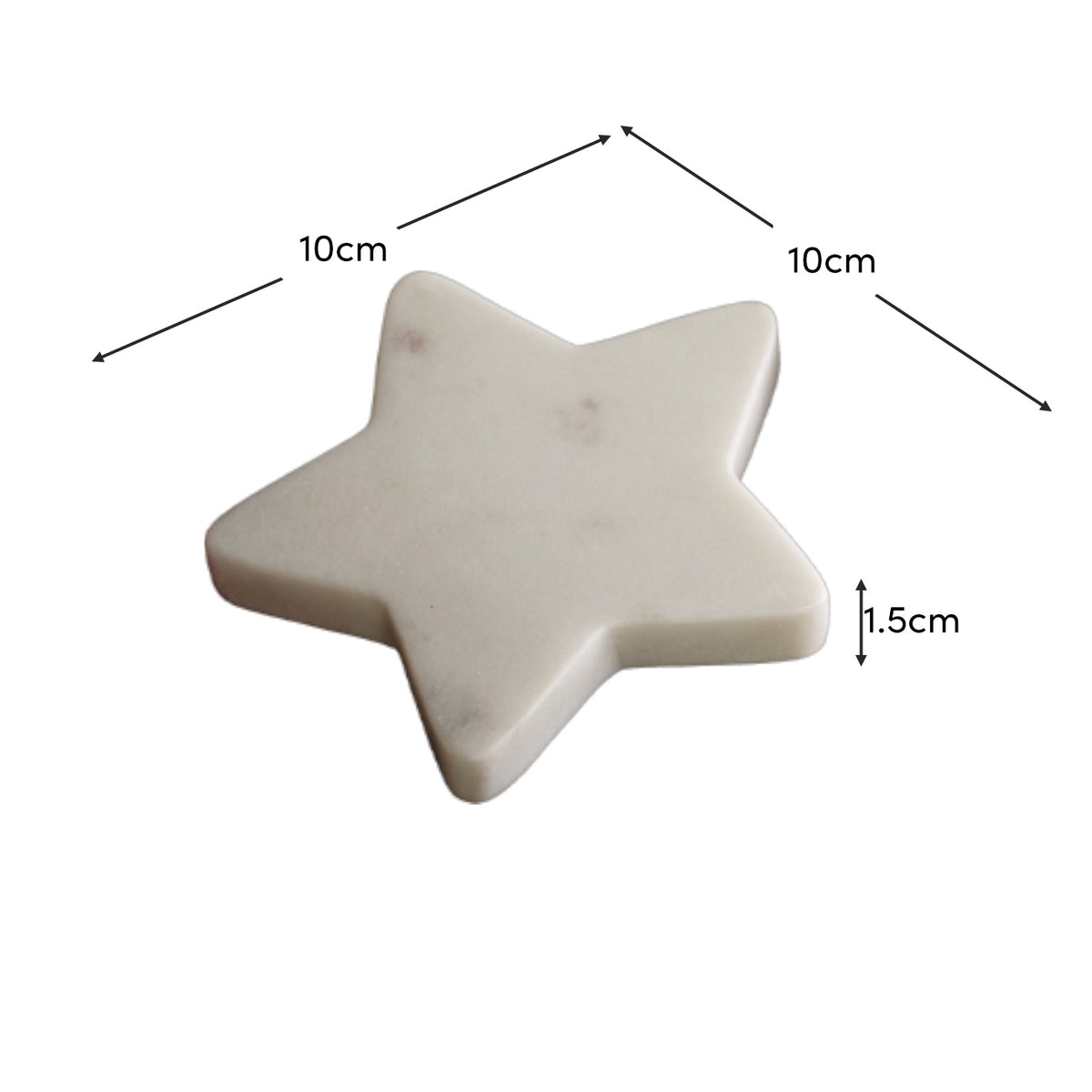 Tiree 10cm Star Coasters - Set of 4 - White Marble - Laura James
