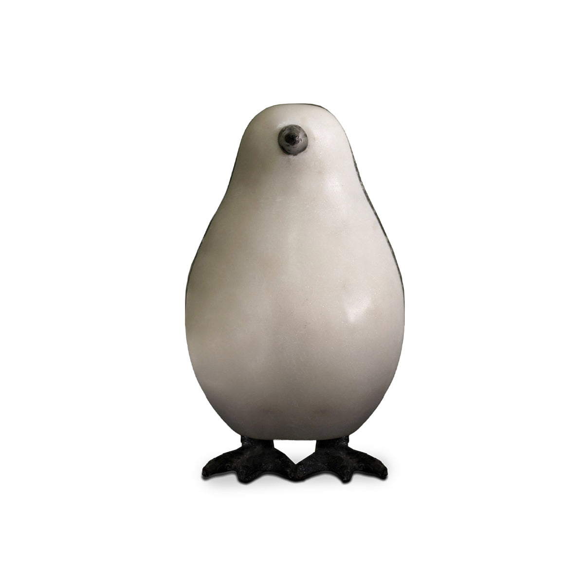 Tiree 16.5cm Penguin Ornament - White Marble & Grey Marble - Laura James