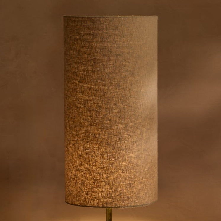 Tiree 97cm White Marble Floor Lamp Base with Tiree 30cm Tall Lamp Shade - Ivory Boucle - Laura James