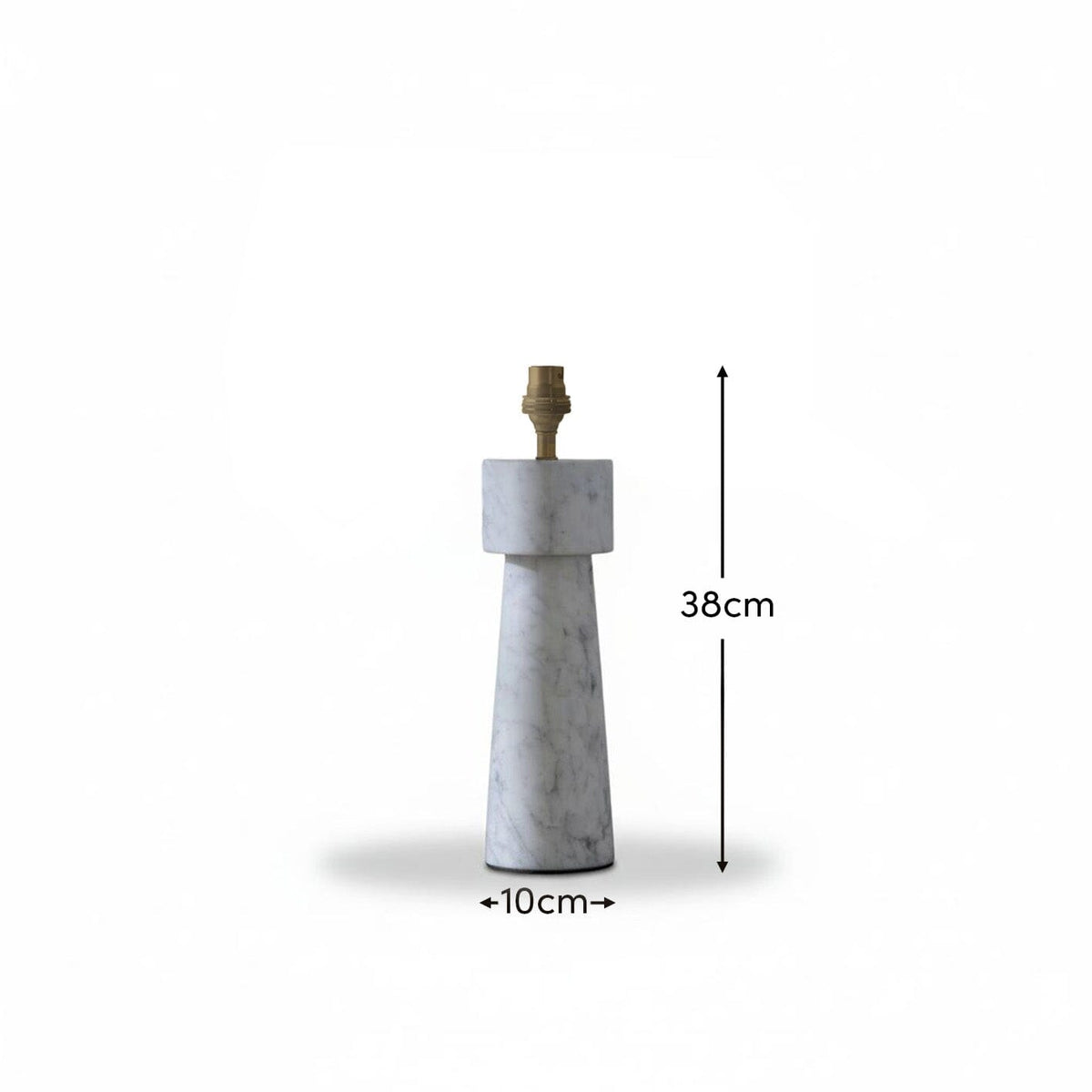 Tiree White Marble Table Lamp Base - 38cm - Laura James
