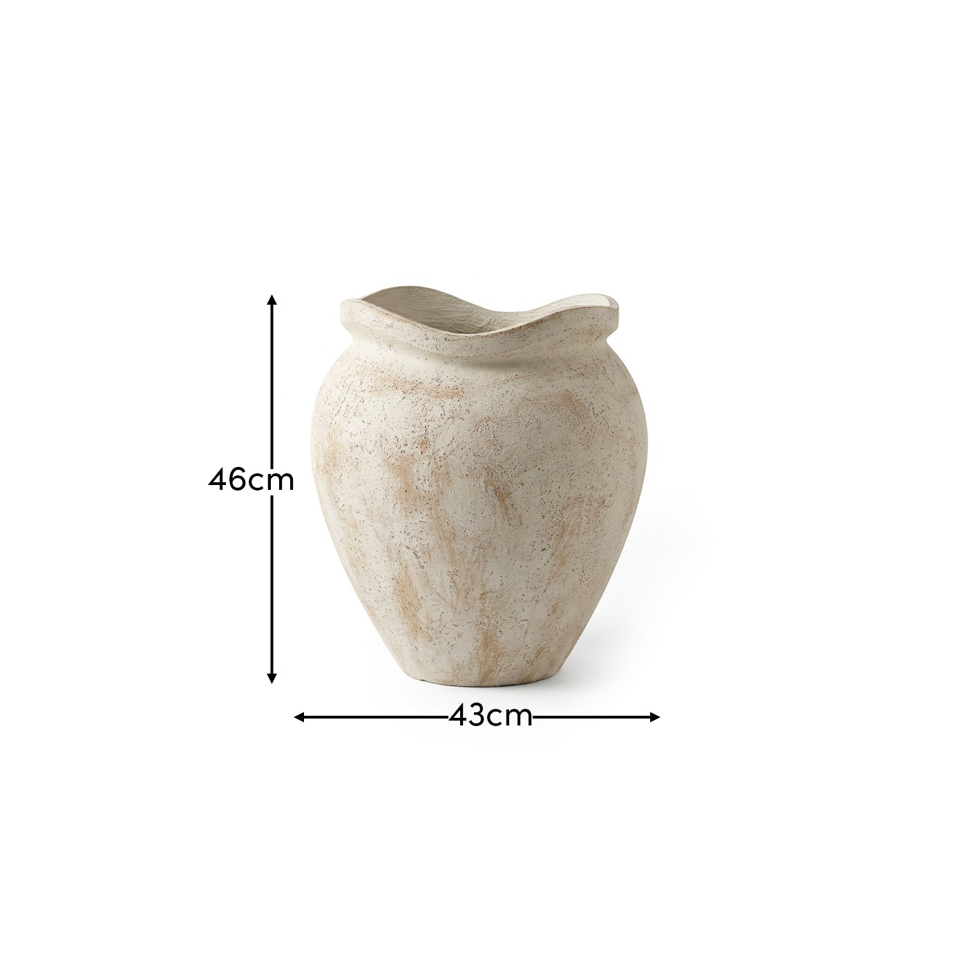 Tomar Fiber Cement 46cm Planter - Rustic White - Laura James