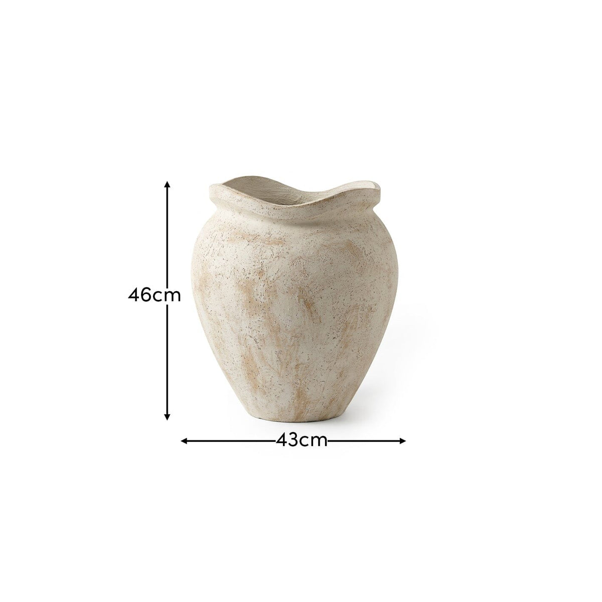 Tomar Fiber Cement 46cm Planter - Rustic White - Laura James