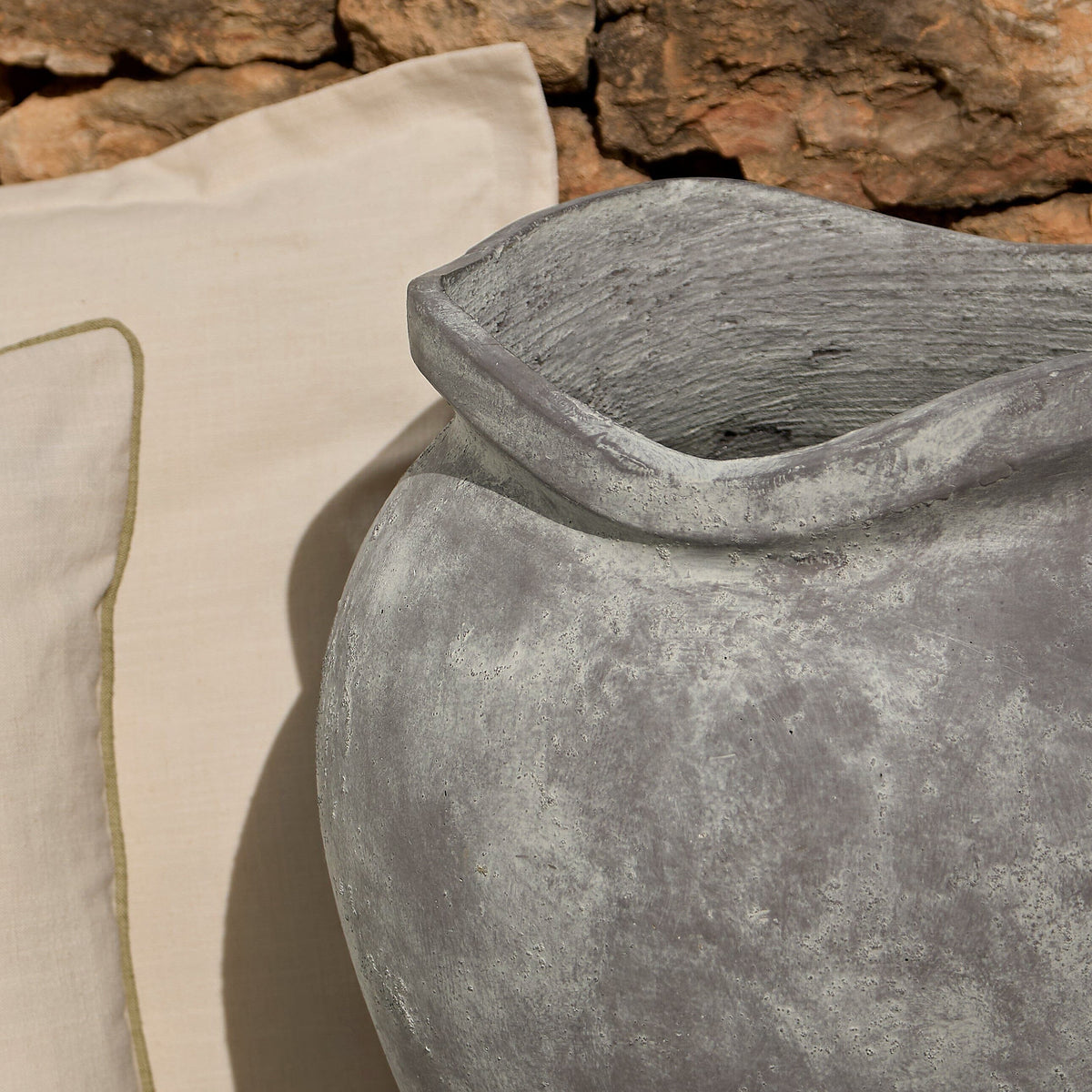 Tomar Fiber Cement 46cm Garden Planter - Rustic Grey - Laura James