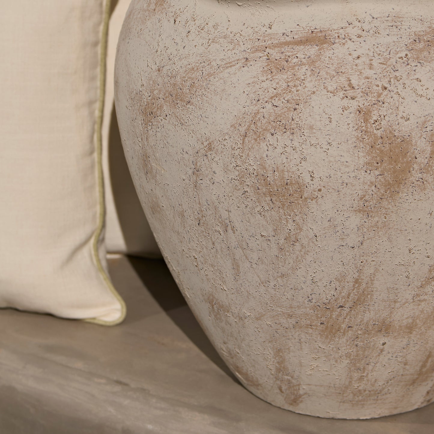 Tomar Fiber Cement 46cm Planter - Rustic White - Laura James