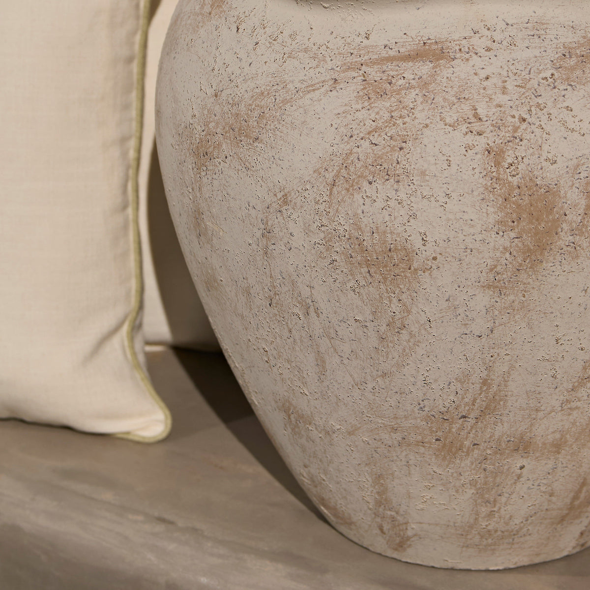Tomar Fiber Cement 46cm Planter - Rustic White - Laura James