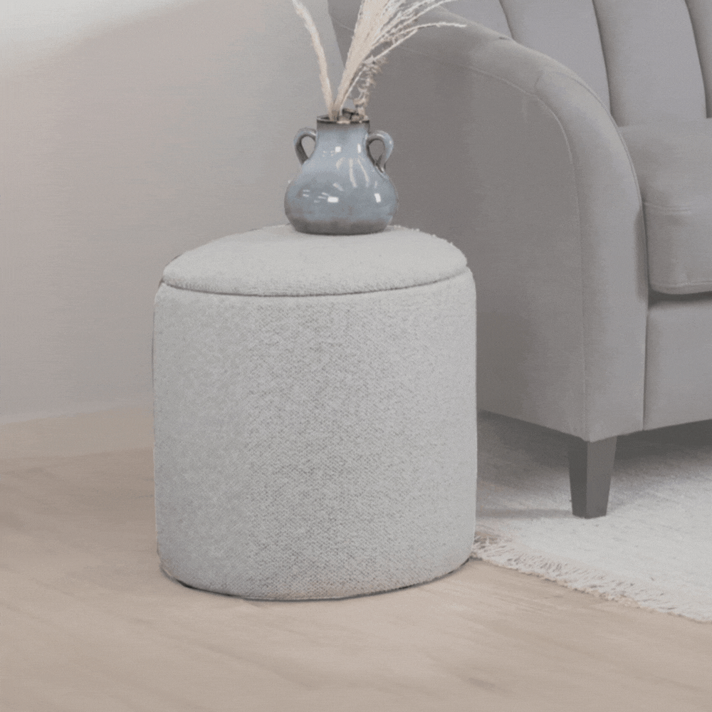 Abigail Storage Pouffe/Footstool - Dove Grey - Laura James