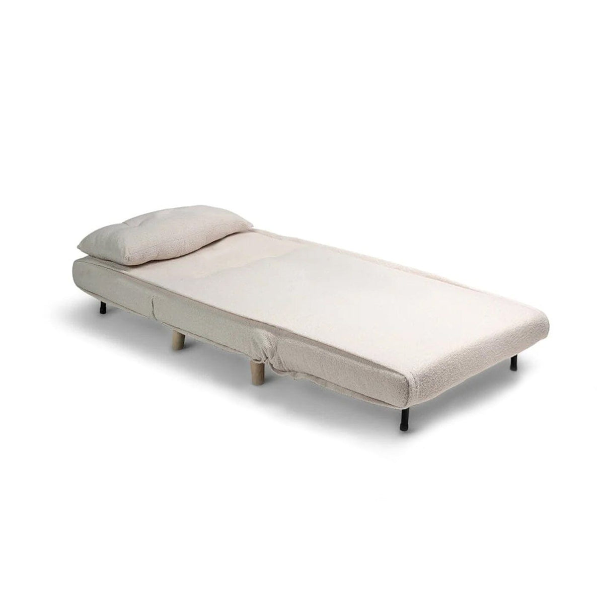 Una Single Teddy Sprung Sofa Bed - Warm White