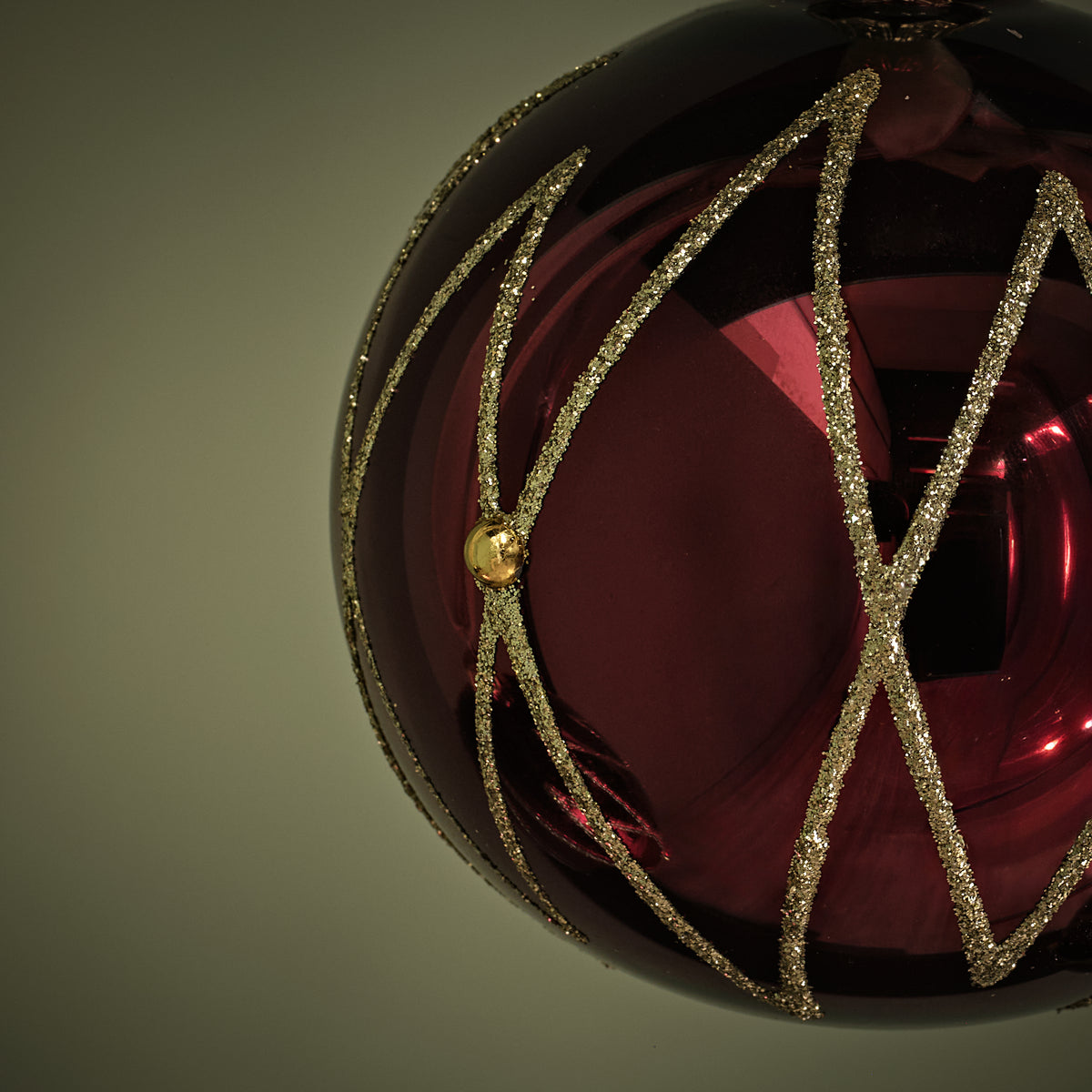 Varde 8cm Glass Round Baubles - Set of 6 - Burgundy Red
