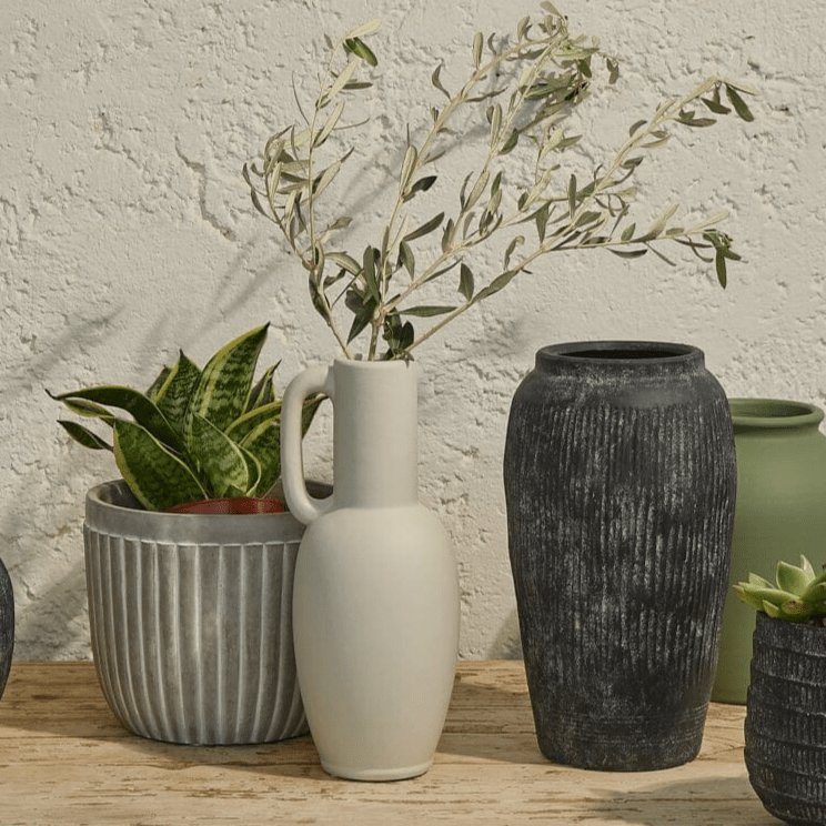Kalera 30cm Terracotta Jug - White