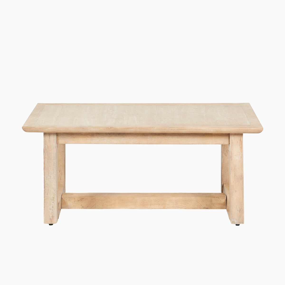 Valdis Mangowood & Travertine Rectangular Coffee Table - Laura James