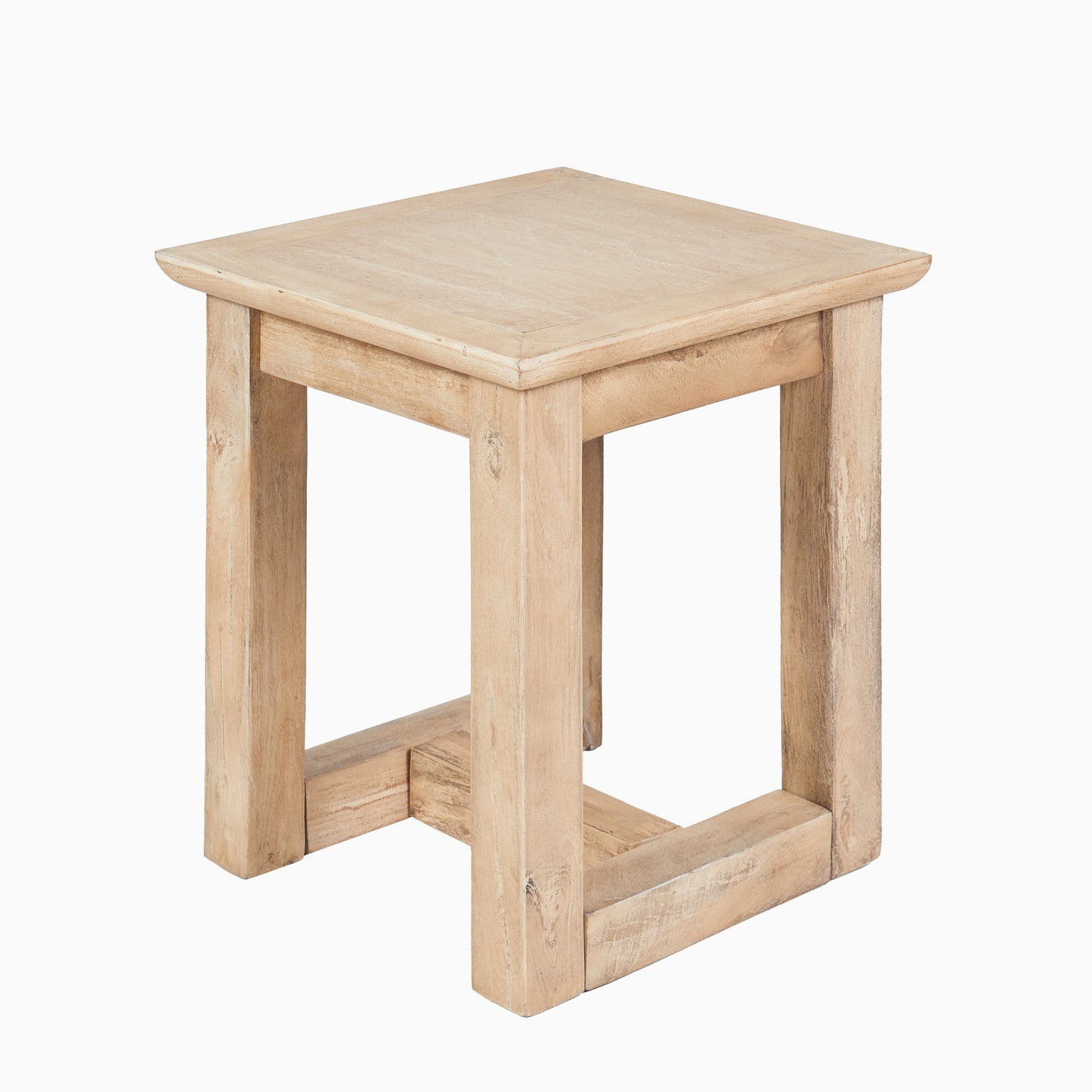 Valdis Mangowood & Travertine Square Side Table - Laura James