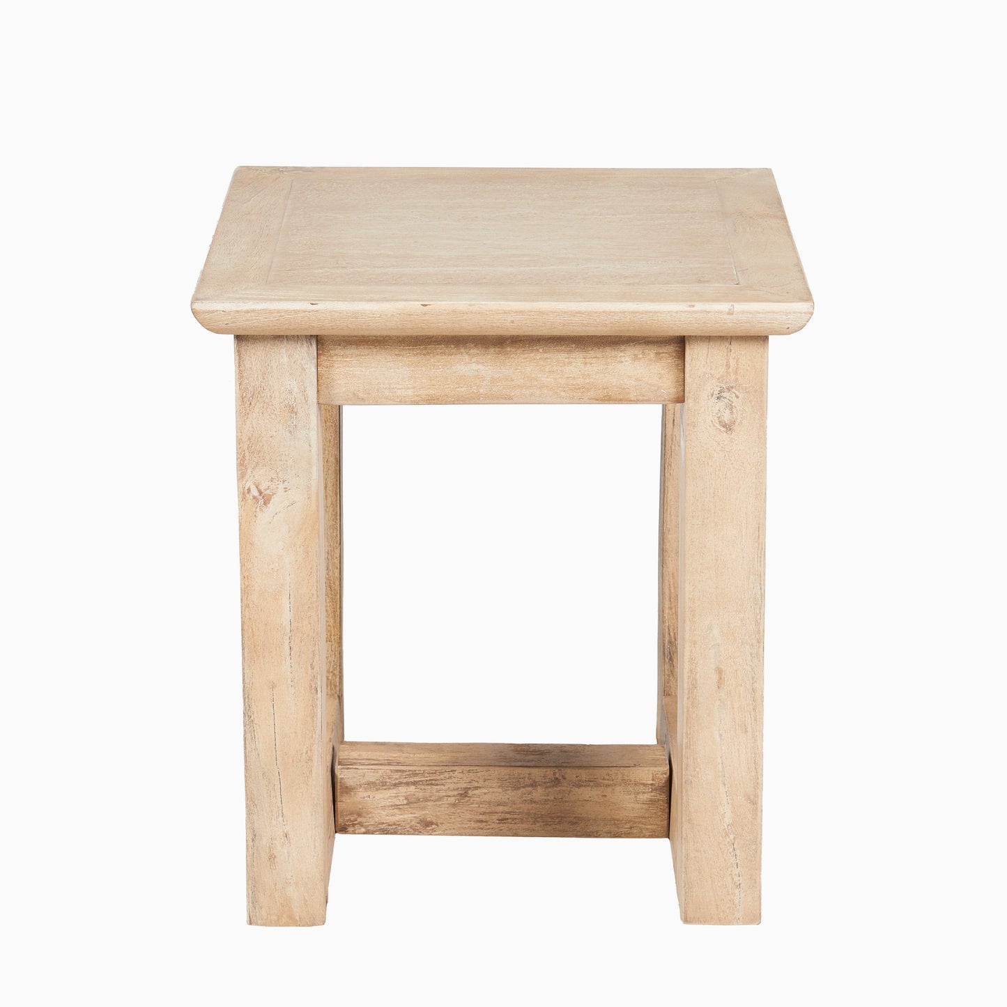Valdis Mangowood & Travertine Square Side Table - Laura James