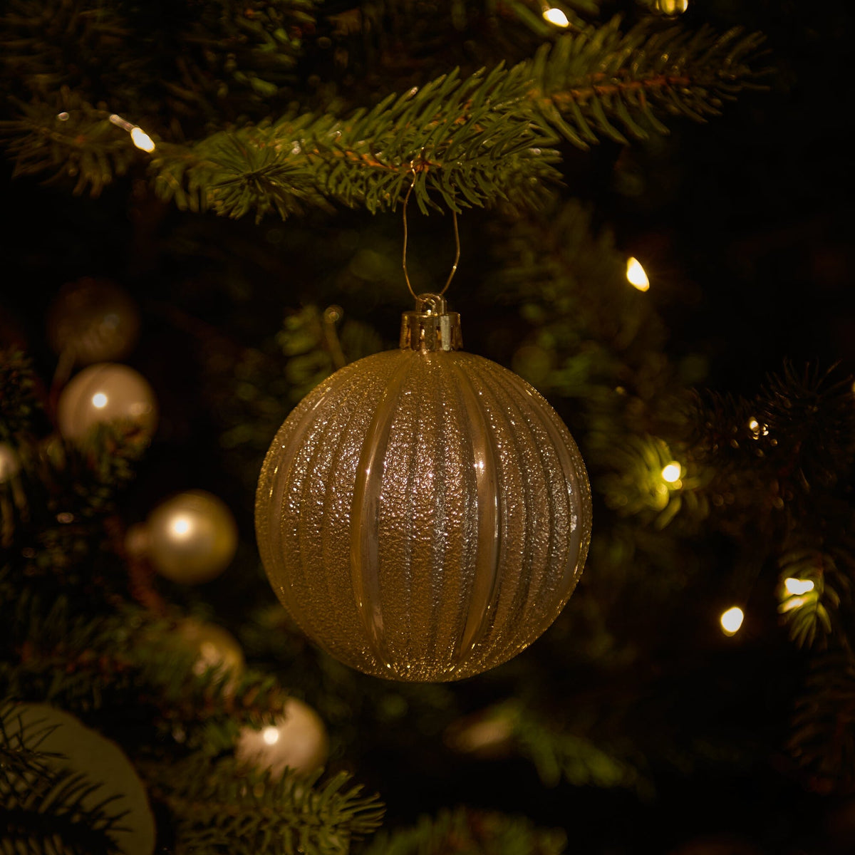 Valen Shatterproof 8cm Mixed Baubles - Set of 16 - Pearl Gold - Laura James