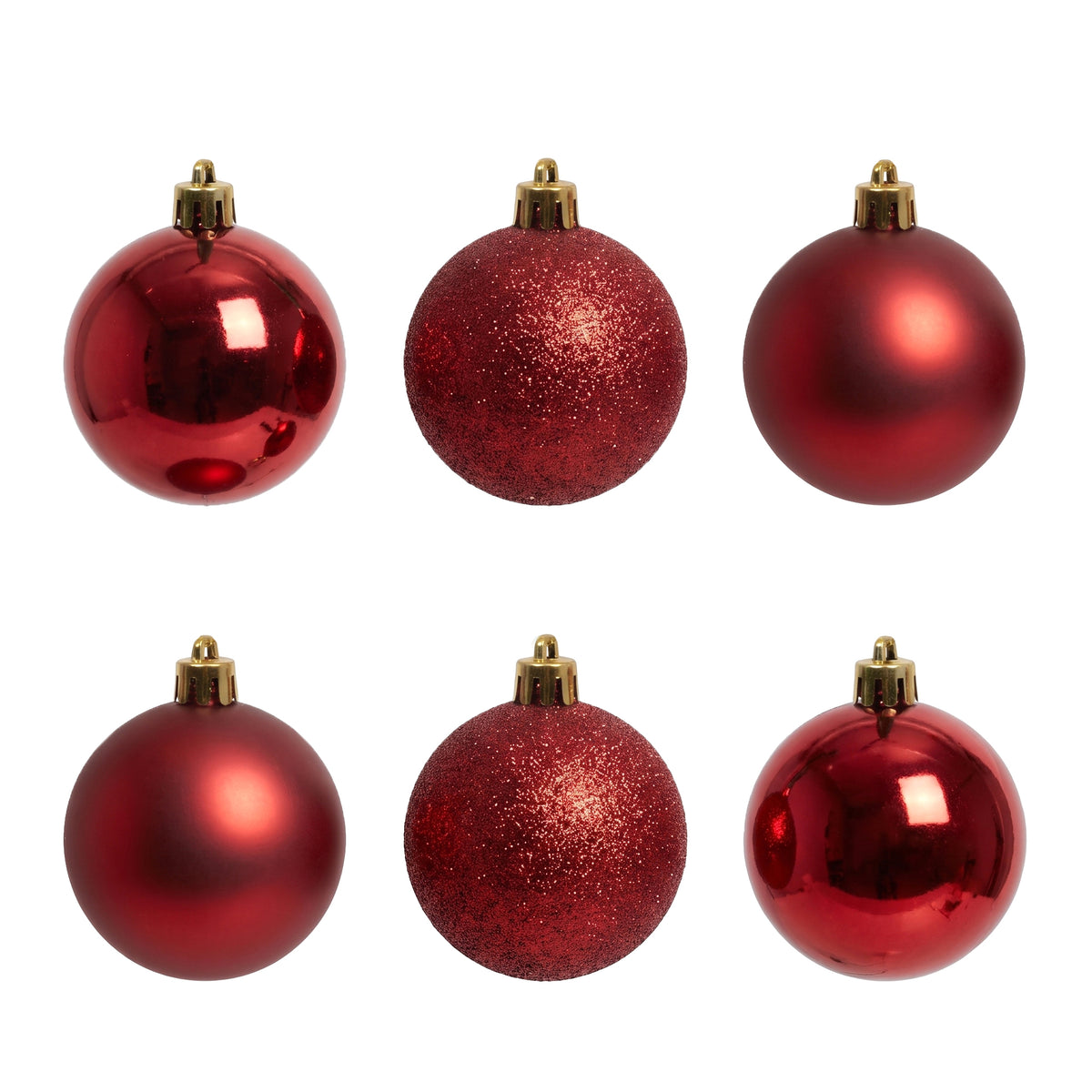 Valen Shatterproof Mixed Baubles - Set of 30 - Christmas Red