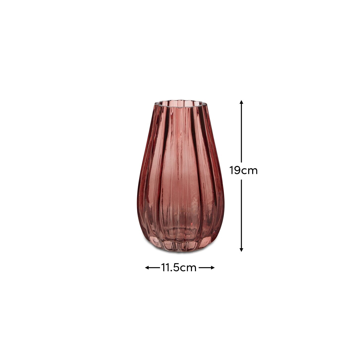Veneto 20cm Glass Vase - Cerise DIMS - Laura James