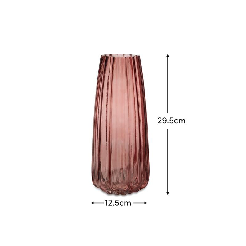 Veneto 29cm Glass Vase - Cerise DIMS - Laura James
