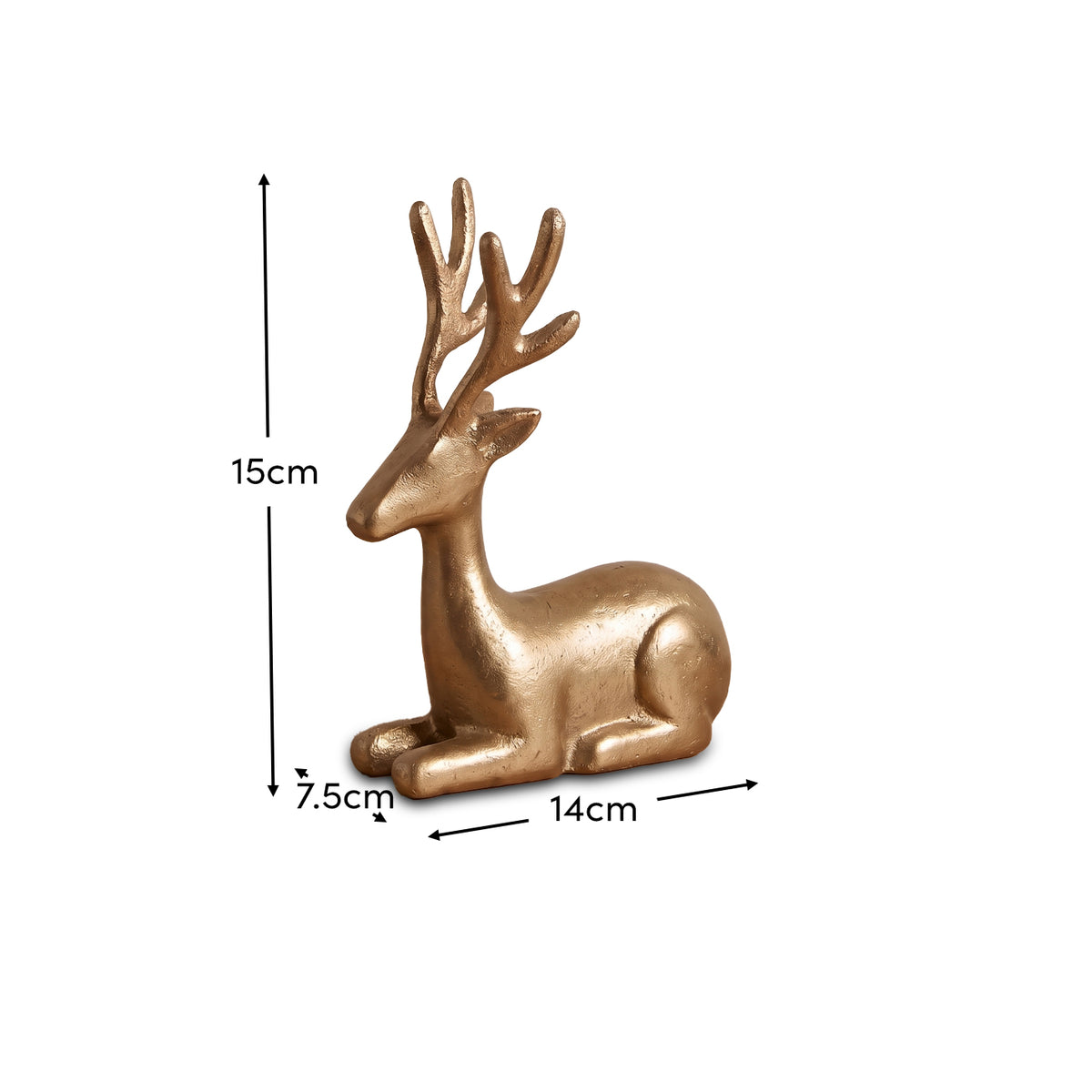 Vindeln 15cm Metal Deer Ornament - Heritage Gold