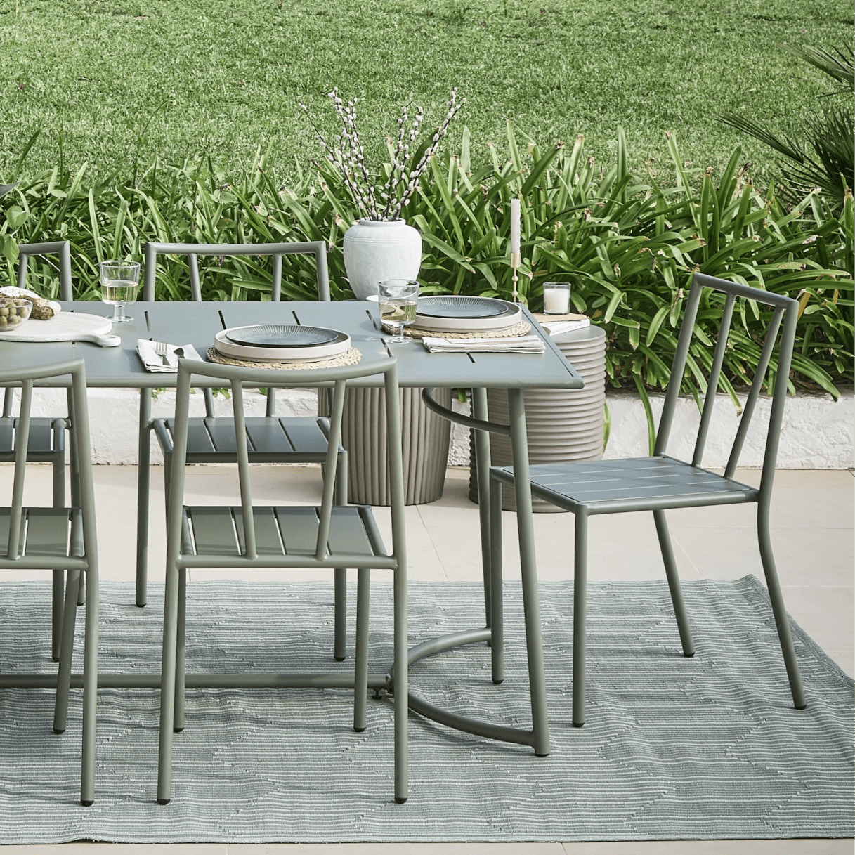 Wilder 6 Seater Metal Garden Dining Set - Laura James
