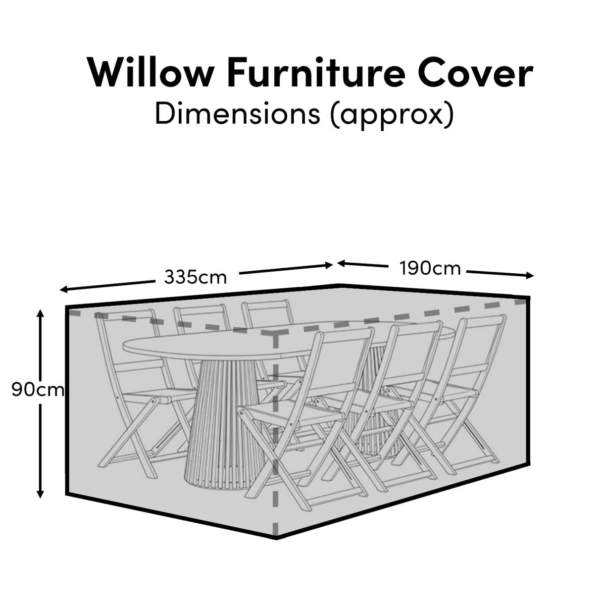 Willow Oval Table with Chairs Furniture Cover - Laura James