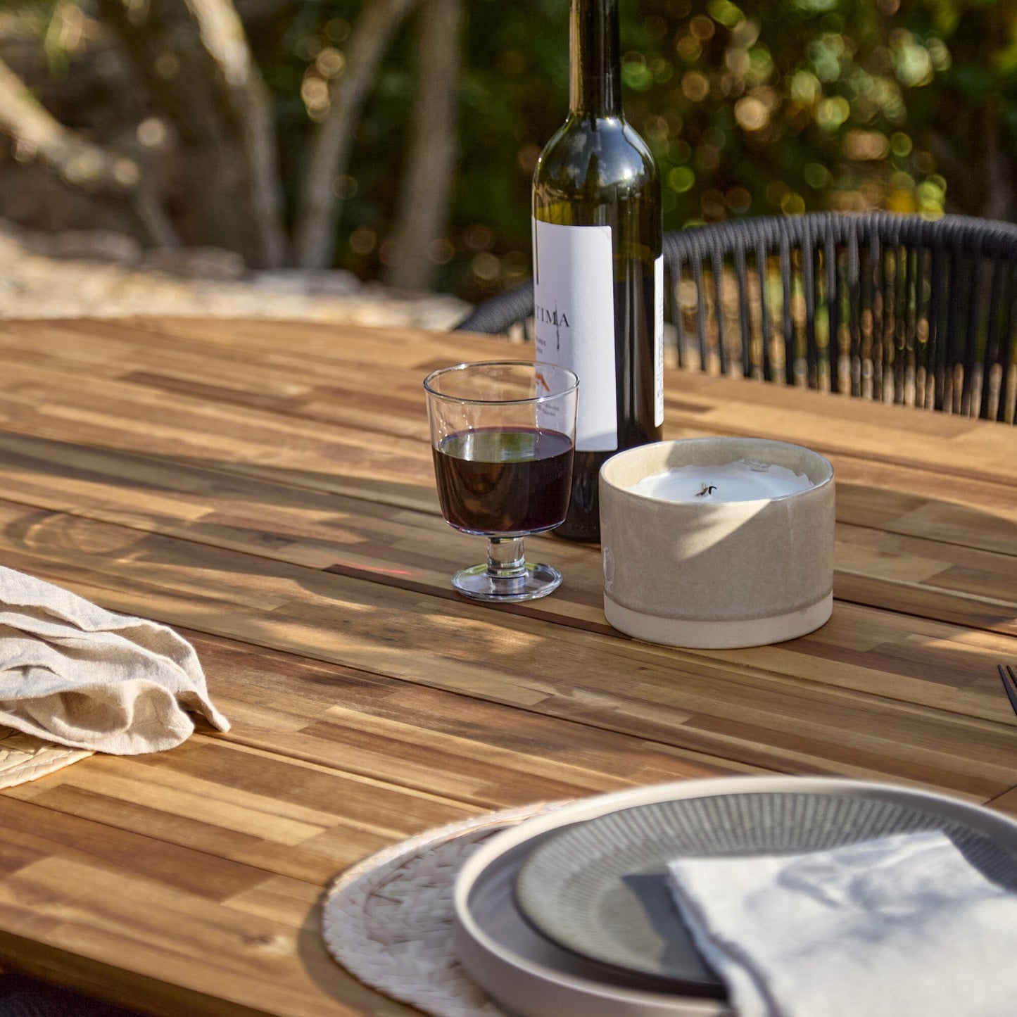 Willow Whitewash Oval 8 Seater Dining Table with Hali Black Rope Chairs - Laura James