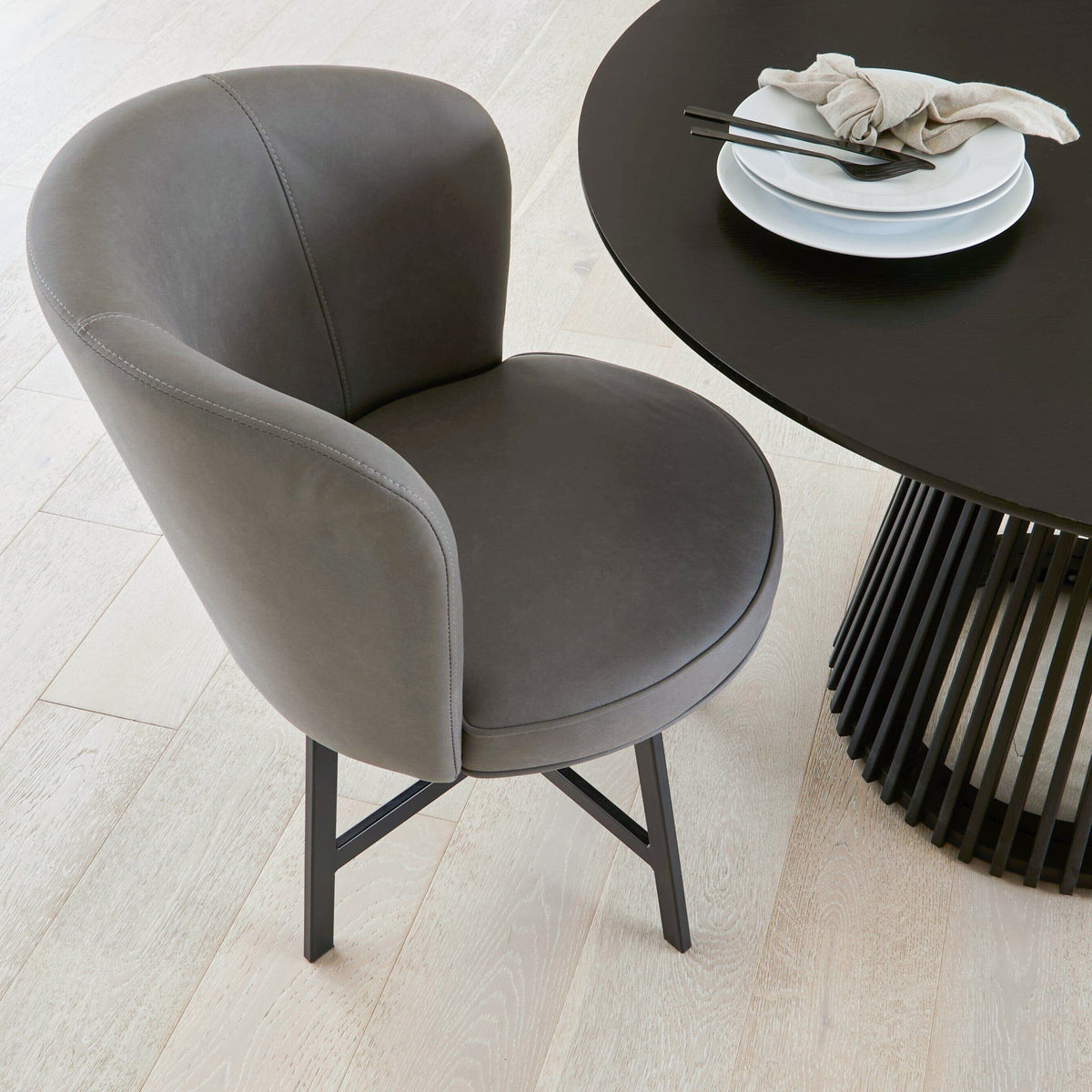 Jacob dining chairs - set of 2 - steel grey and black - Laura James