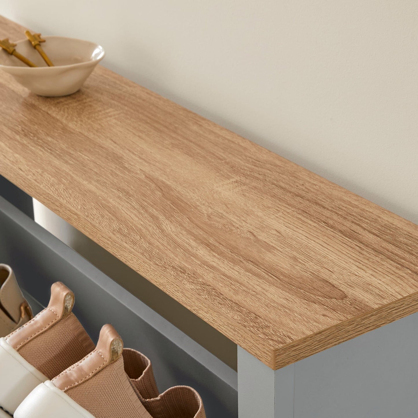 Windsor Shoe Cabinet - 3 Door - Grey