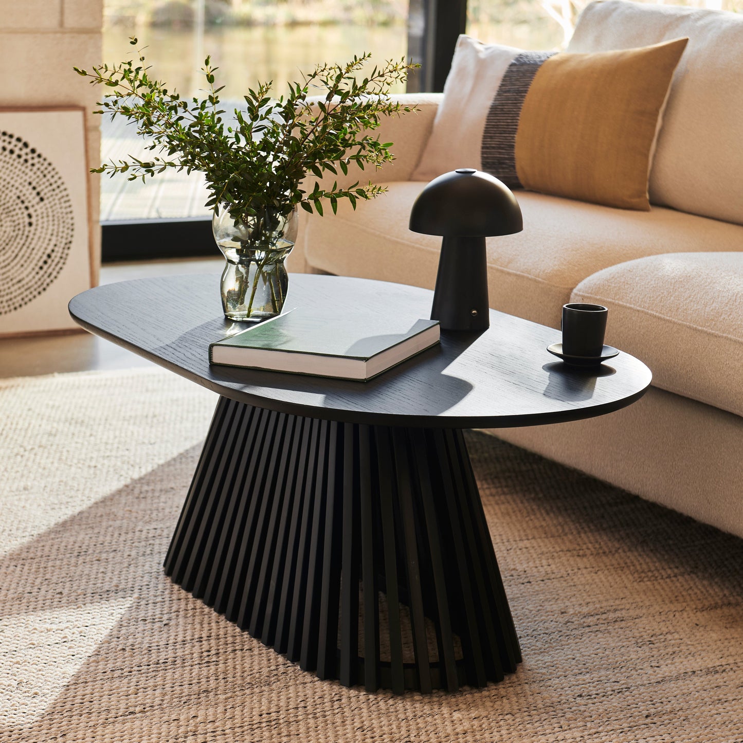 Willow Black Oval Coffee Table - Laura James