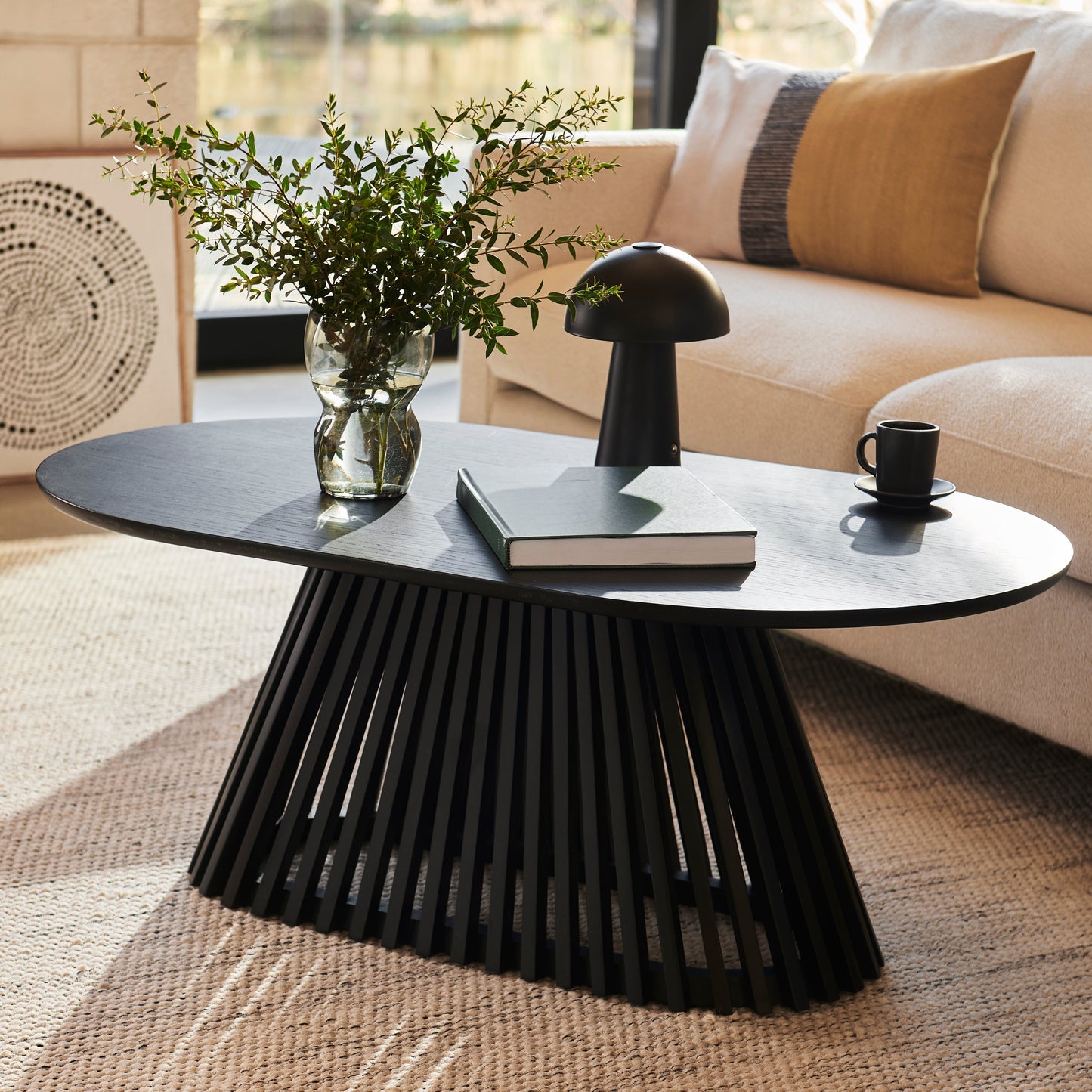 Willow Black Oval Coffee Table - Laura James