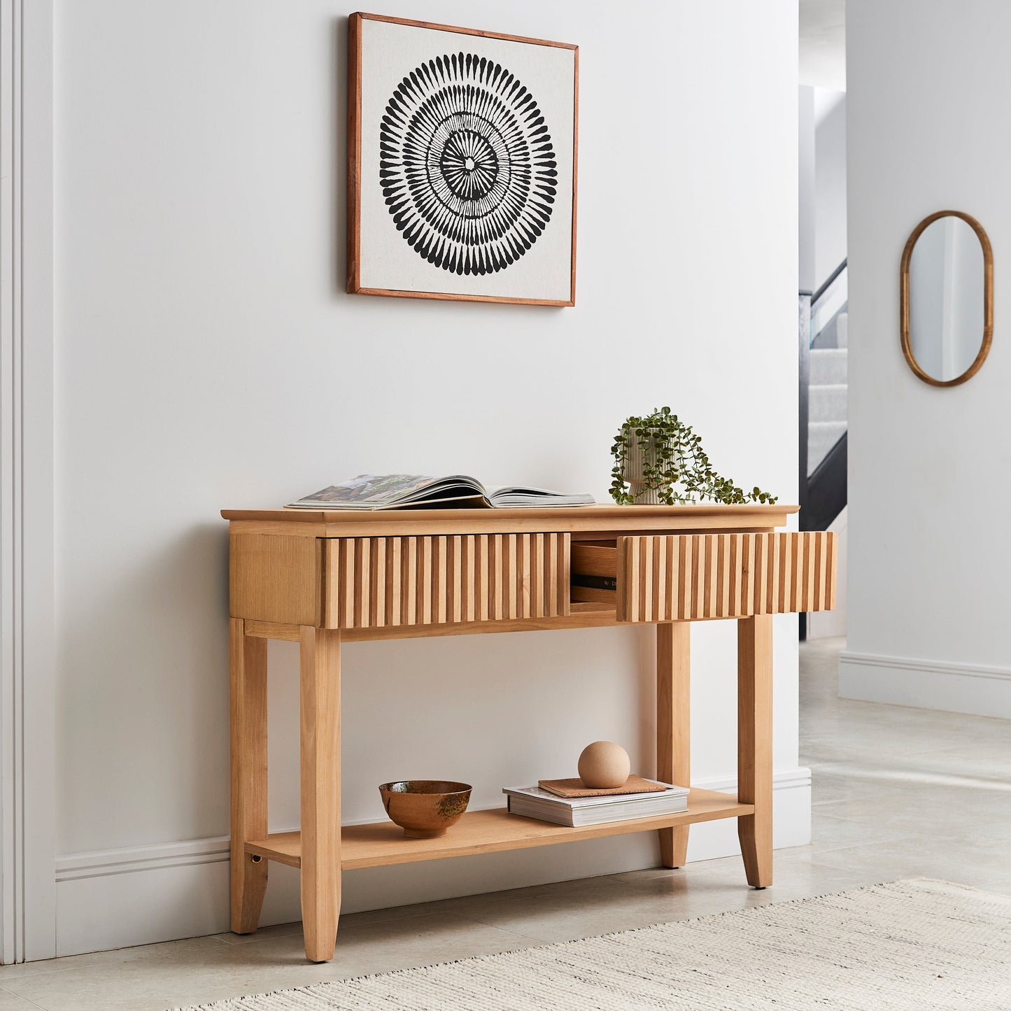 Willow Whitewash Oak Console Table