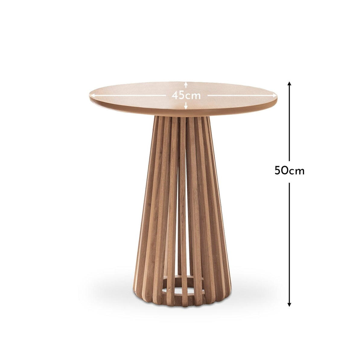 Willow Round Side Table - Whitewash Oak - Laura James