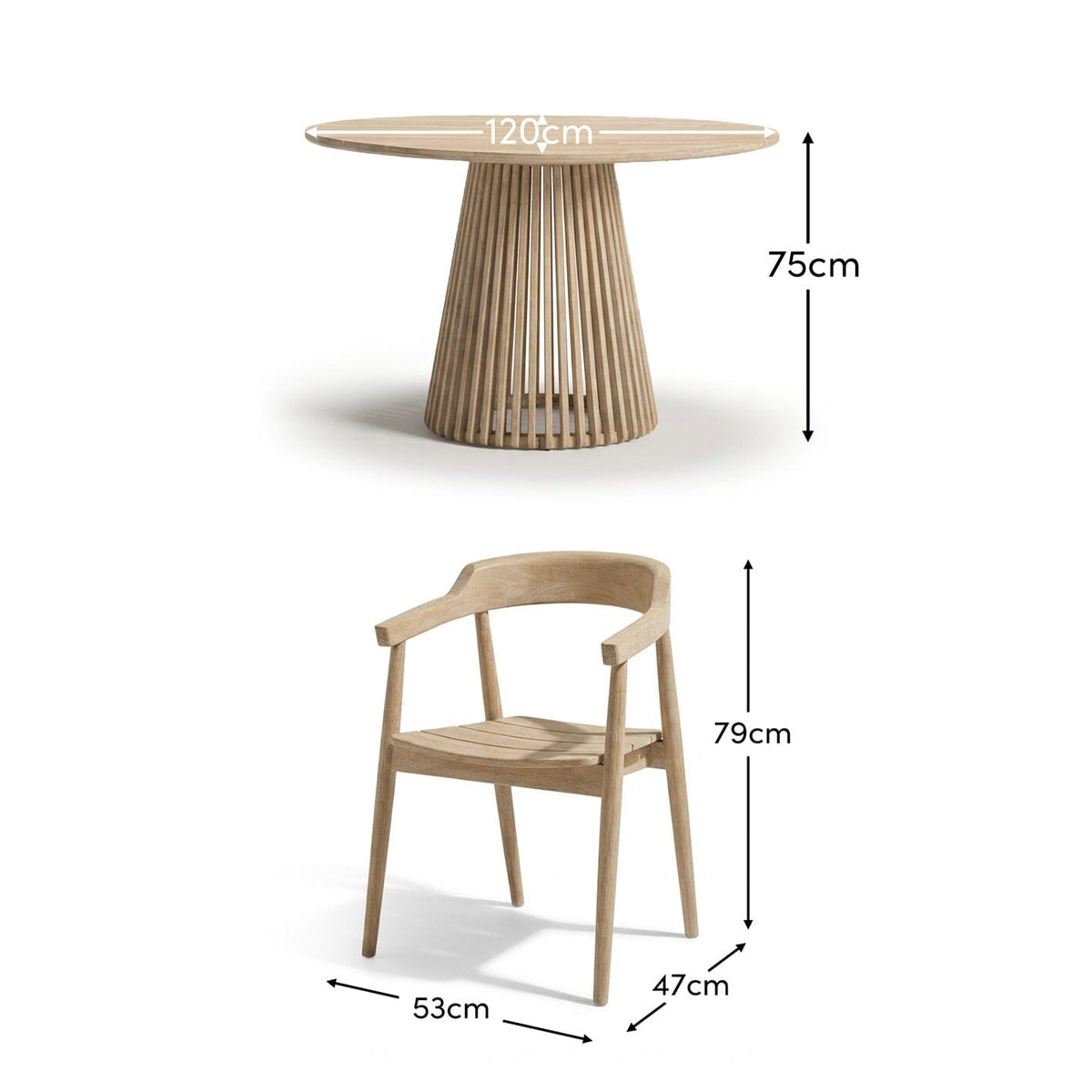 Willow 4 Seater Round Garden Dining Set with Elowen Chairs - Laura James