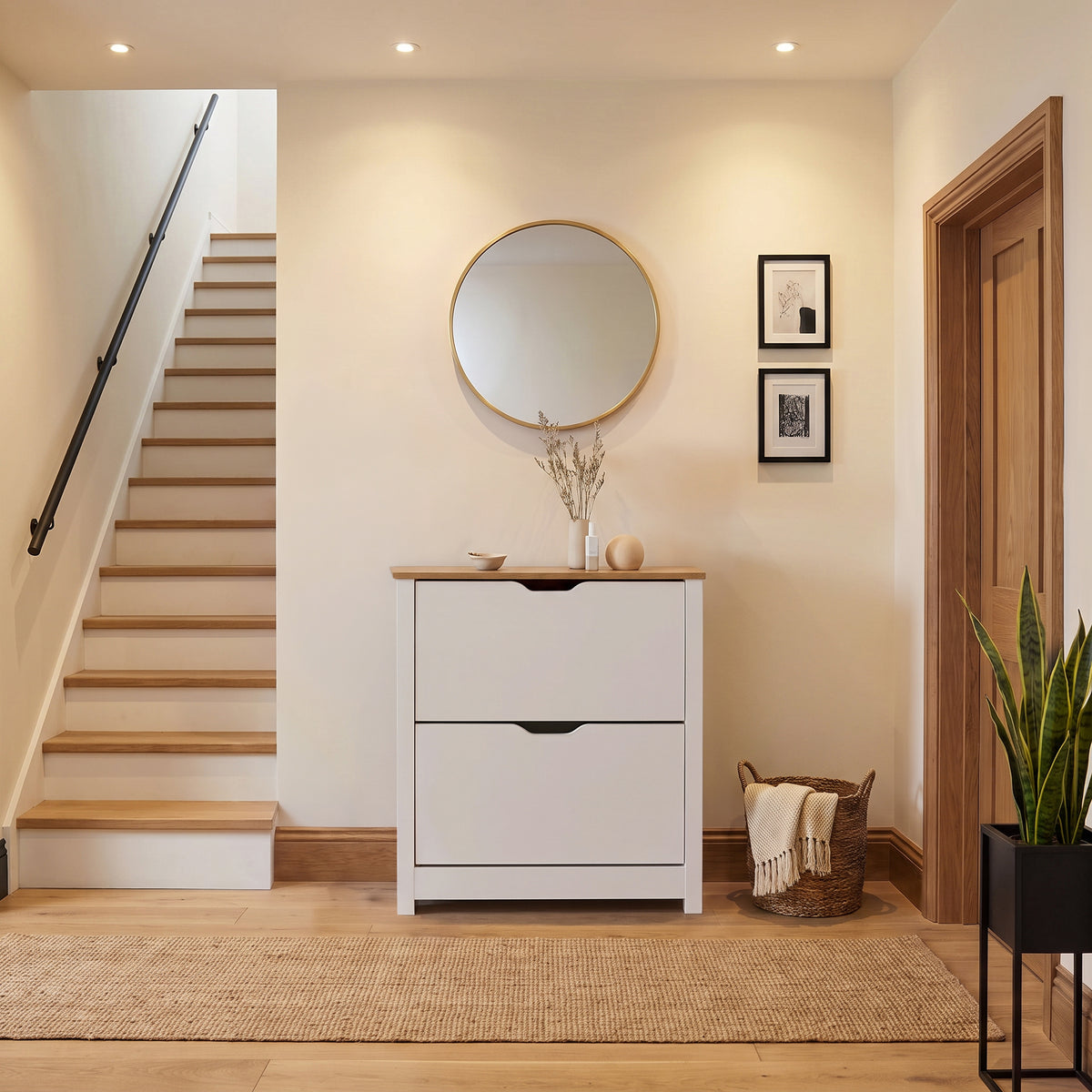 Windsor Shoe Cabinet - 2 Door - White