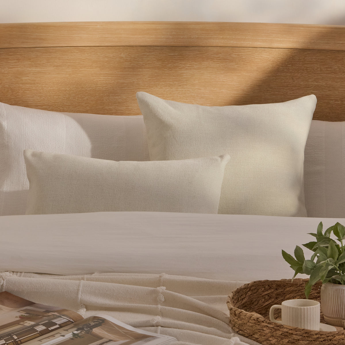 Yelden 50x50cm Scatter Cushion Cover - Oyster White - Laura James