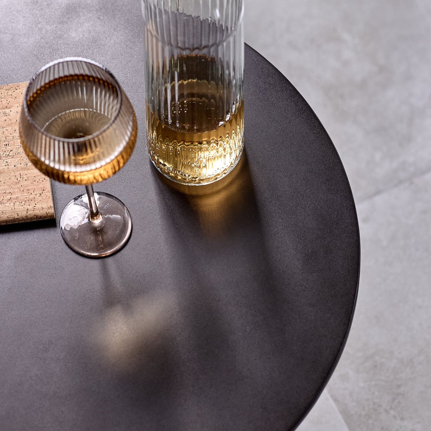 Zaliki Concrete Coffee Table - Black - Laura James