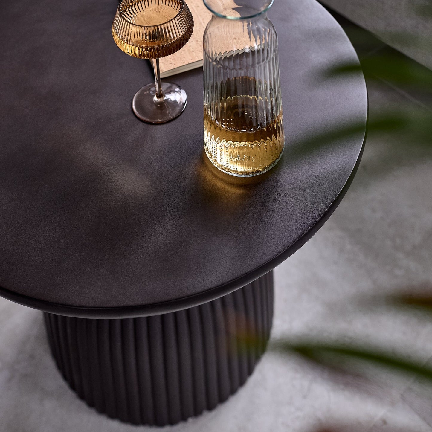 Zaliki Concrete Coffee Table - Black - Laura James