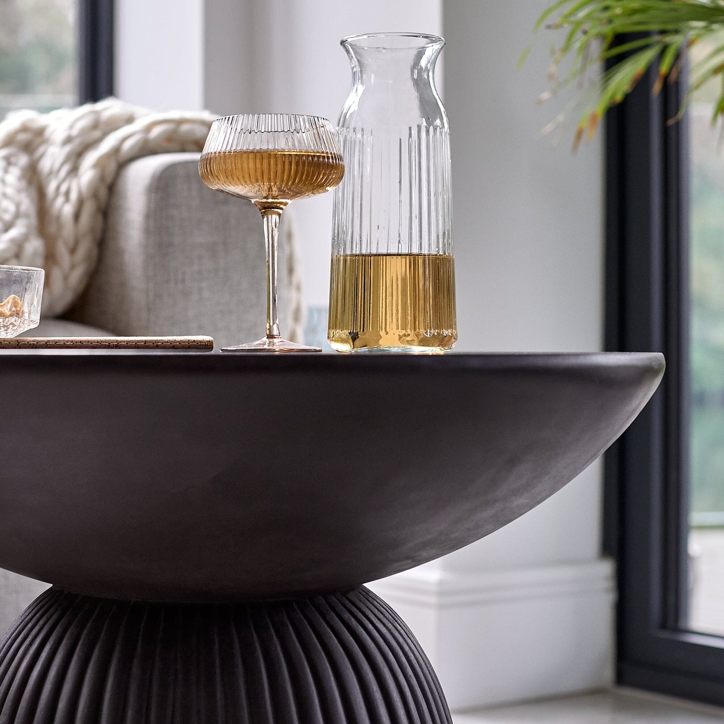 Zaliki Concrete Coffee Table - Black - Laura James