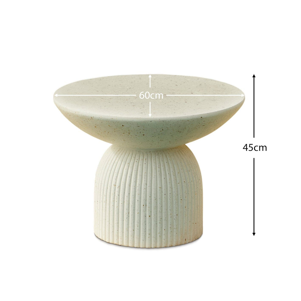 Zaliki 60cm Round Coffee Table - Paprika Mother of Pearl Terrazzo